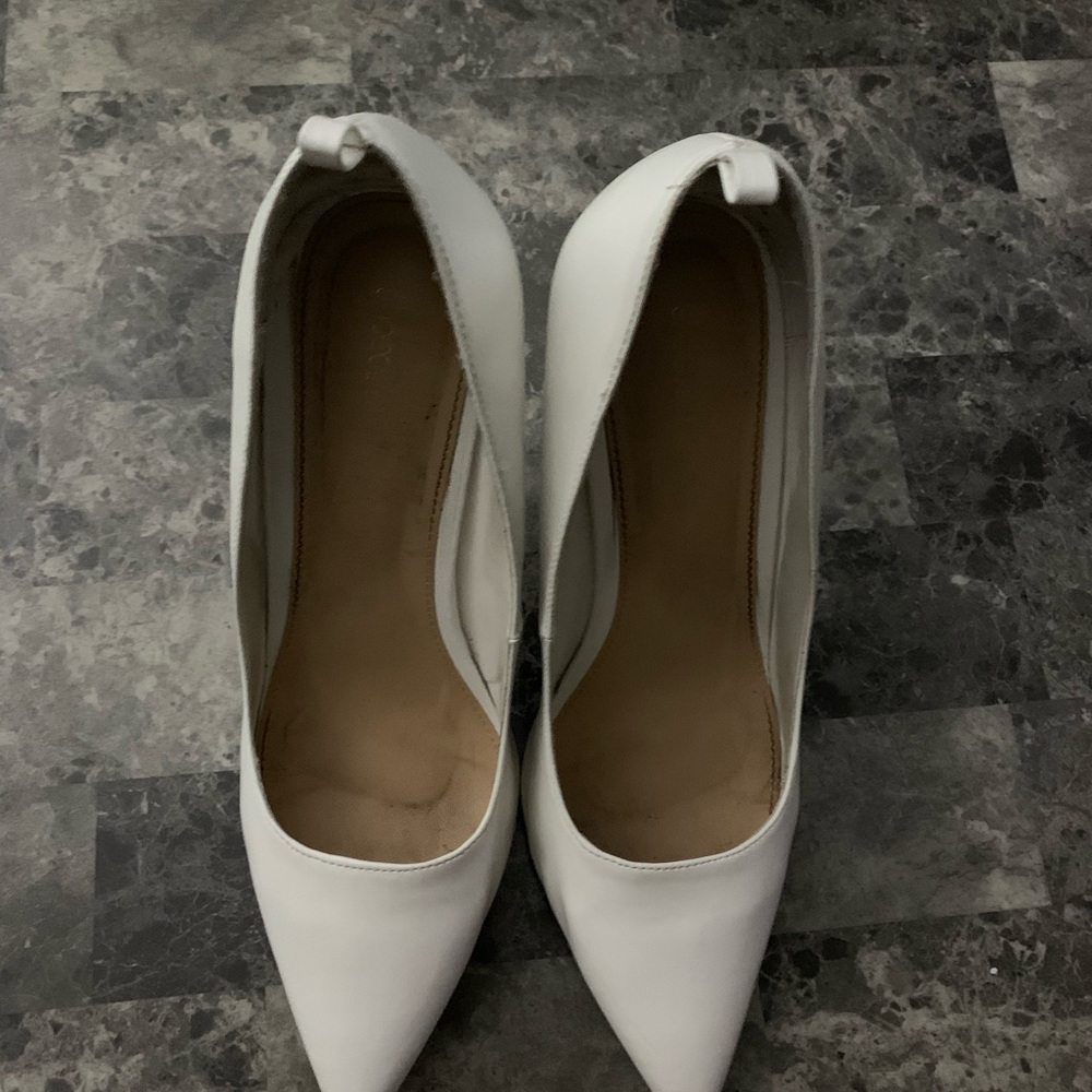 White high heels size 14
